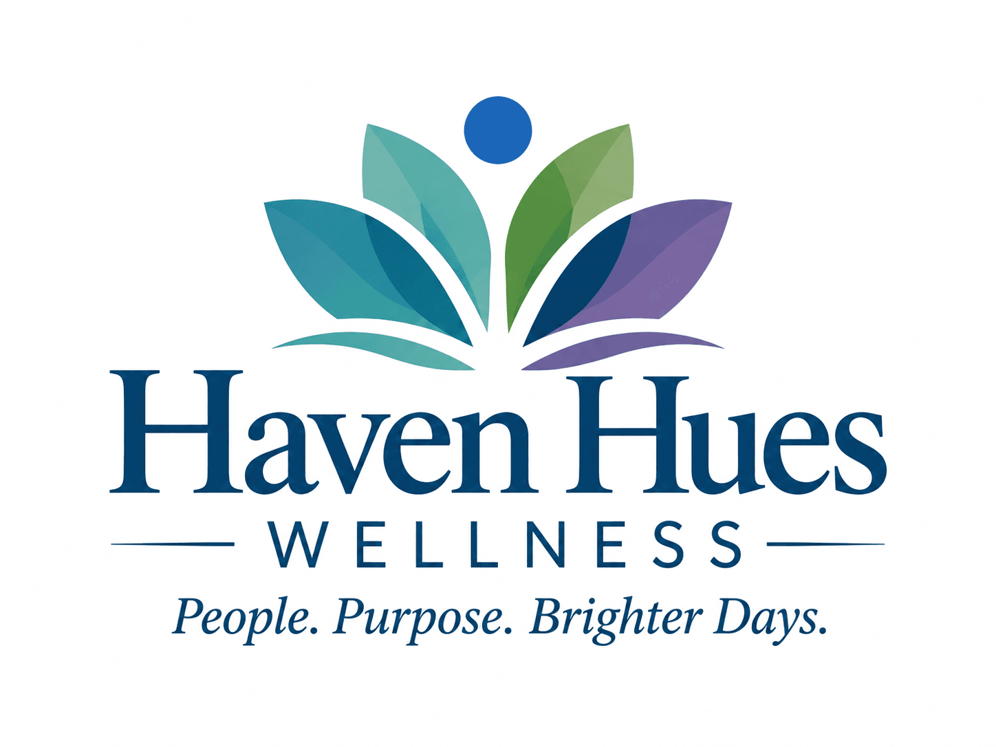 Haven Hues Wellness logo: People. Purpose. Brighter Days.